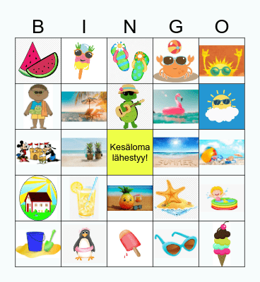 Summer Images Bingo Card