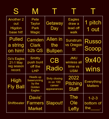 Getaway-Day JC/JB Bingo Card
