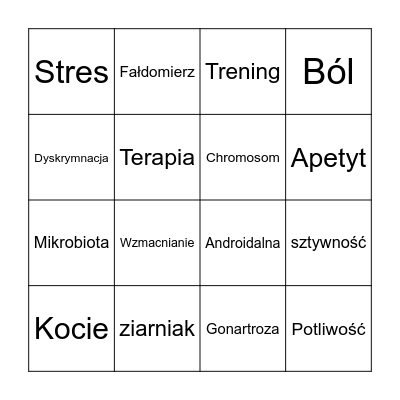 Sarkoidoza i Otyłość Bingo Card
