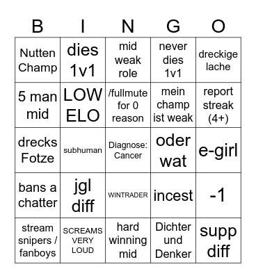 Klixz Bingo Card