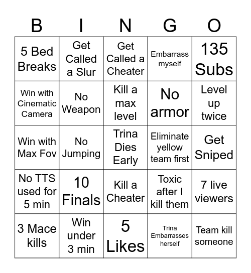 Hive Bingo Card