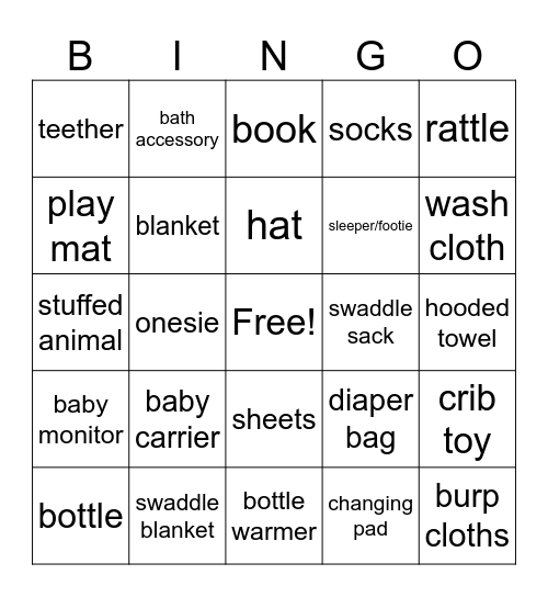 Gift Bingo Card