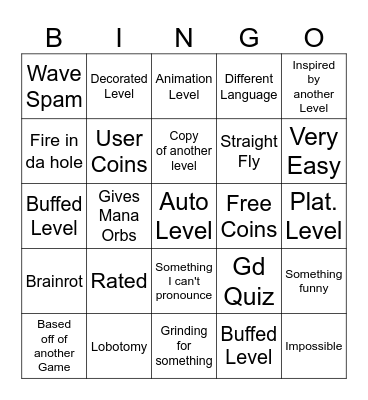 GD bingo Card