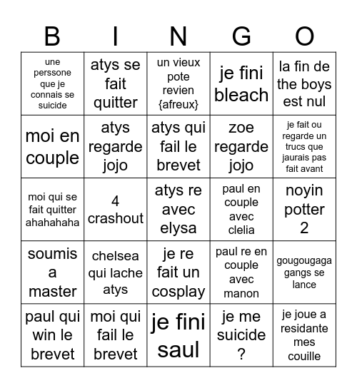 bingo 2026 Bingo Card