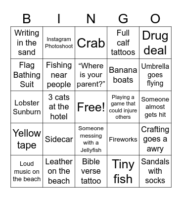 Beach Bingo 2026 Bingo Card