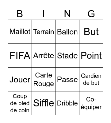 Football Bingo Card