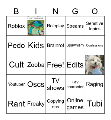 YouTube shorts Bingo Card