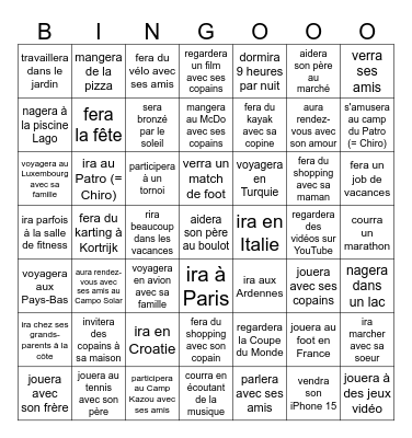 Cherche quelqu'un qui ... Bingo Card