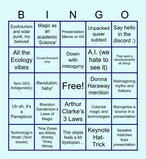GIFCon 2026 - The Technologies of Fantasy Bingo Card