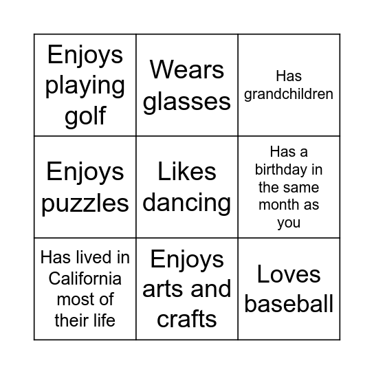 Bloom BINGO Card