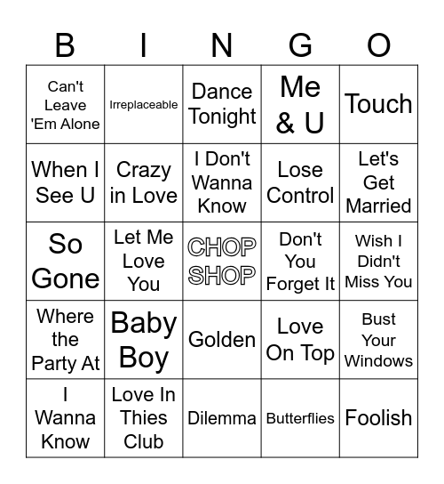 Y2K R3 Bingo Card
