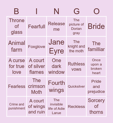 TBR Bingo Card