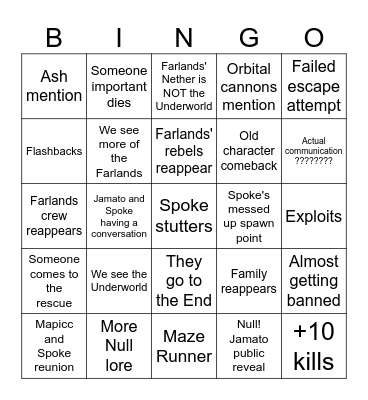 Spoke trilogy? first part?? Bingo Card