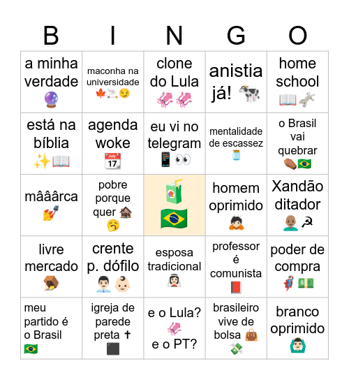 Suco de Brasil Bingo Card