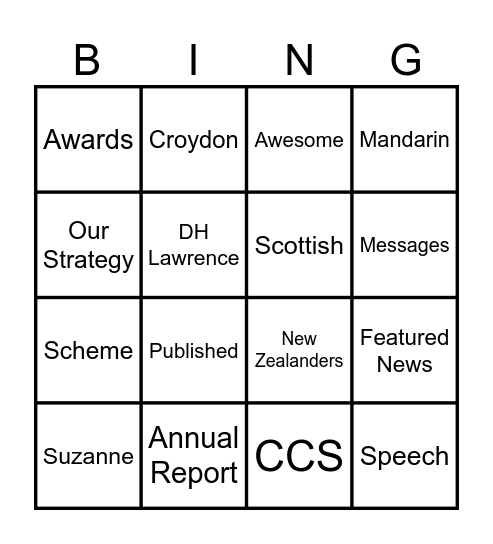Corporate Narrative Cover-all Bingo Card