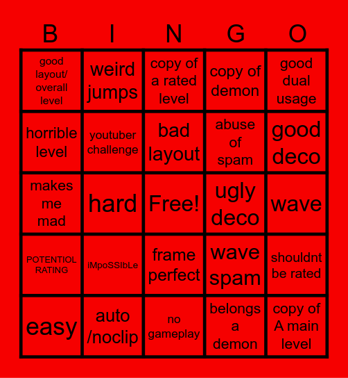 recent tab bingo Card