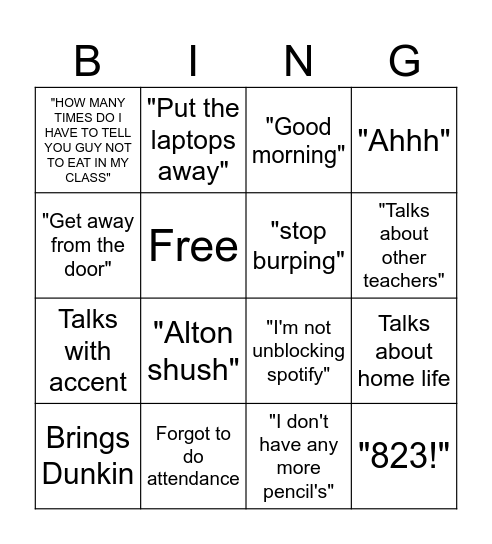 Ms Colangelo Bingo Card