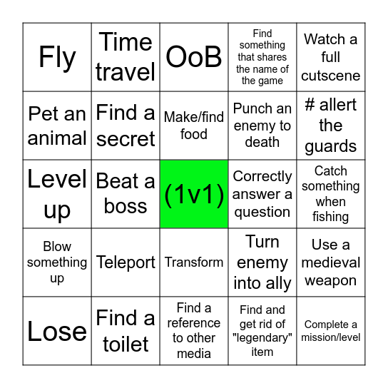 Lockout challenge Bingo Card