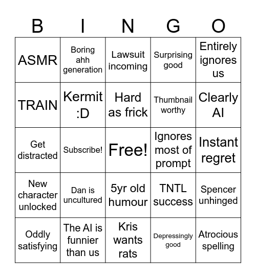 AI Video Bingo Card