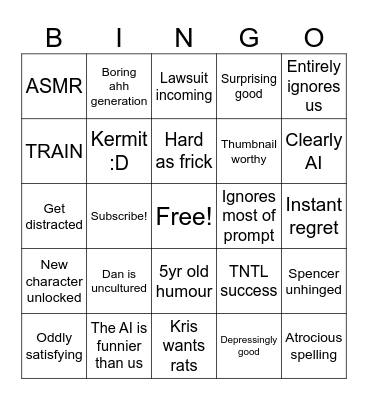 AI Video Bingo Card