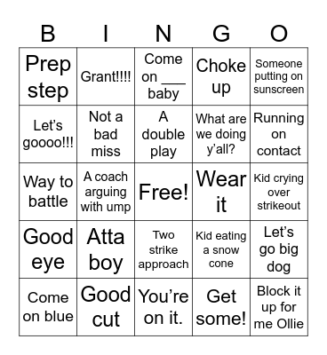 Dawgs Mom travel ball Bingo Card