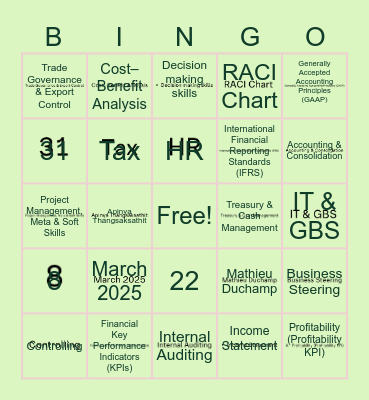 Thailand Finance Academy 2026 Bingo Card