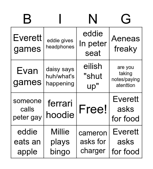 Spanish Bingo Card