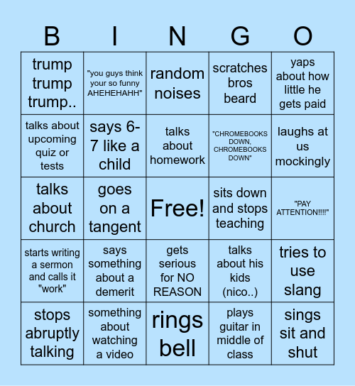 TOP G BINGO Card
