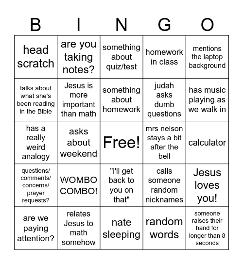BATTLE BINGO! Bingo Card