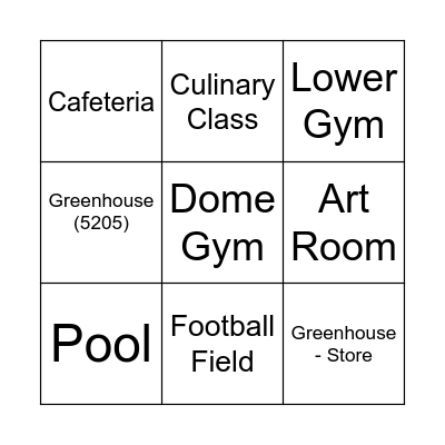 Huron High School Bingo Card