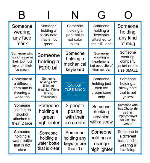 COLCAP-TURE BINGO Card