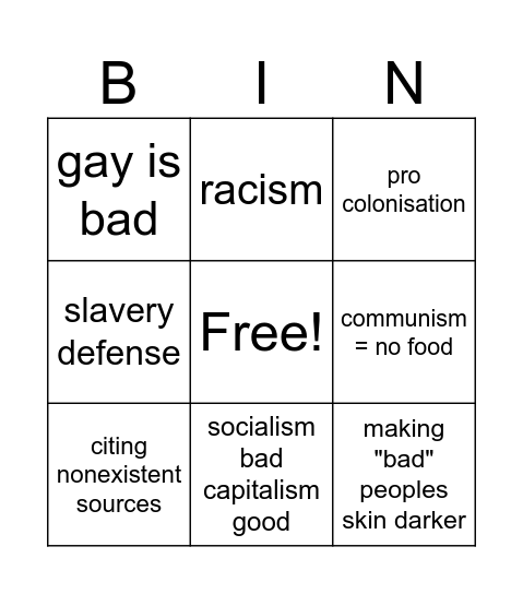 praegeru bingo Card