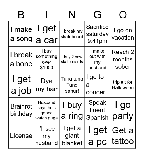 2026 bingoooo Bingo Card
