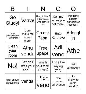 Mother's Day Bingo Card