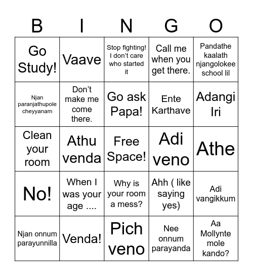 Mother's Day Bingo Card