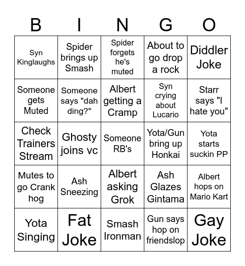 Slop Enjoyers Bingo Card