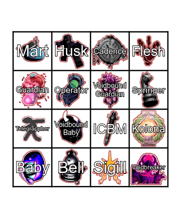 Nullscape Entity Bingo Card Bingo Card
