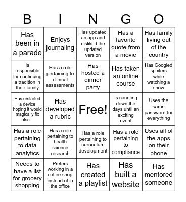2026 GIR Conference Bingo Card