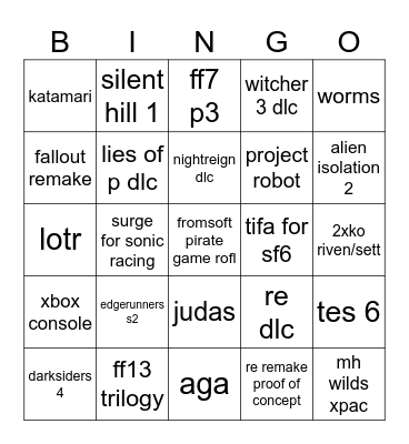 summer gamer fester Bingo Card