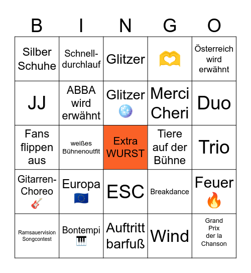 Ramsauervision Bingo Contest Bingo Card