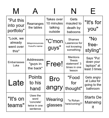 De Bingo Card