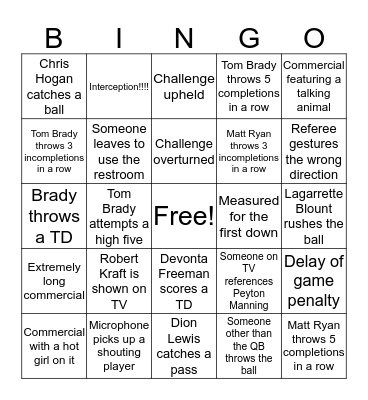 REMNANT SUPER BOWL BINGO Card