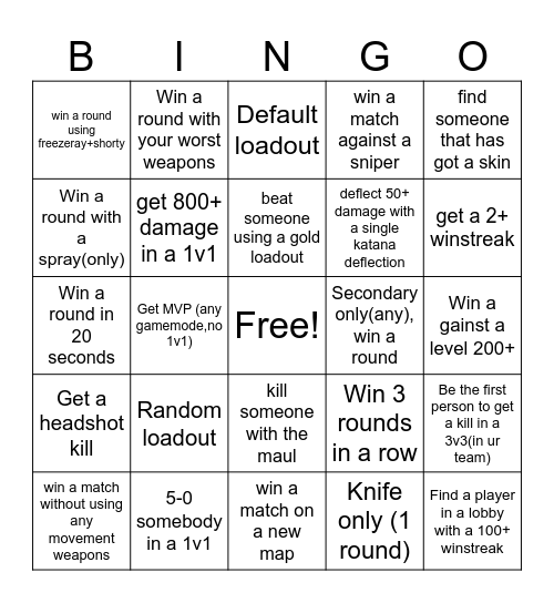rivals bingo Card
