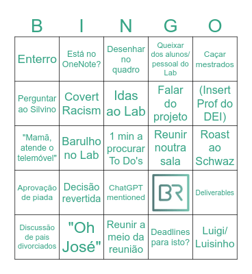 Team Meeting Quedas Bingo Card