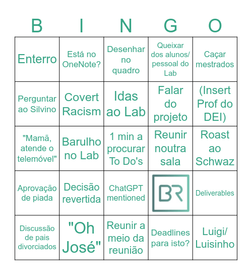 Team Meeting Quedas Bingo Card
