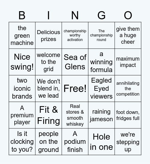 Ignite & Excite 1 Bingo Card