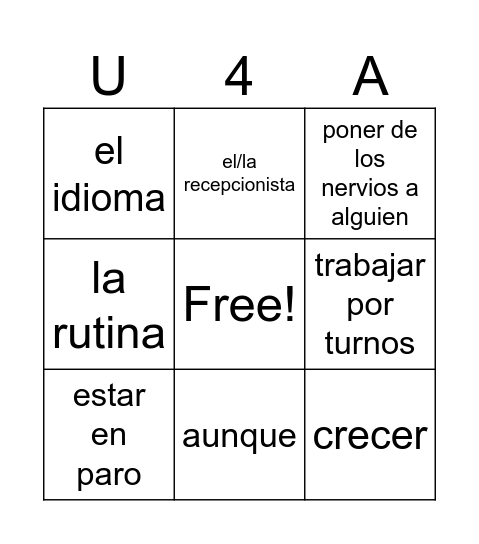Una familia, tres ritmos de vida Bingo Card