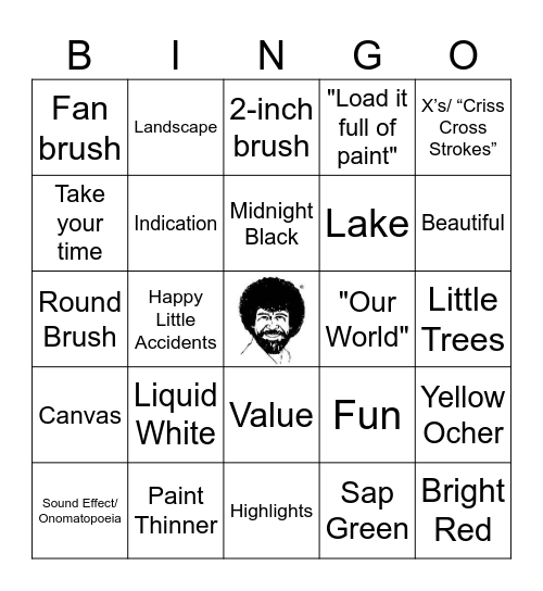 Bob Ross Bingo Card