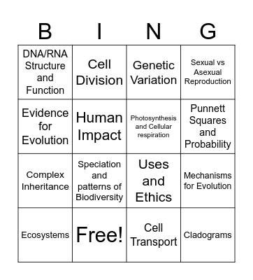 EOC BINGO Card