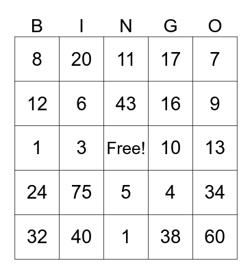 Bingo Card